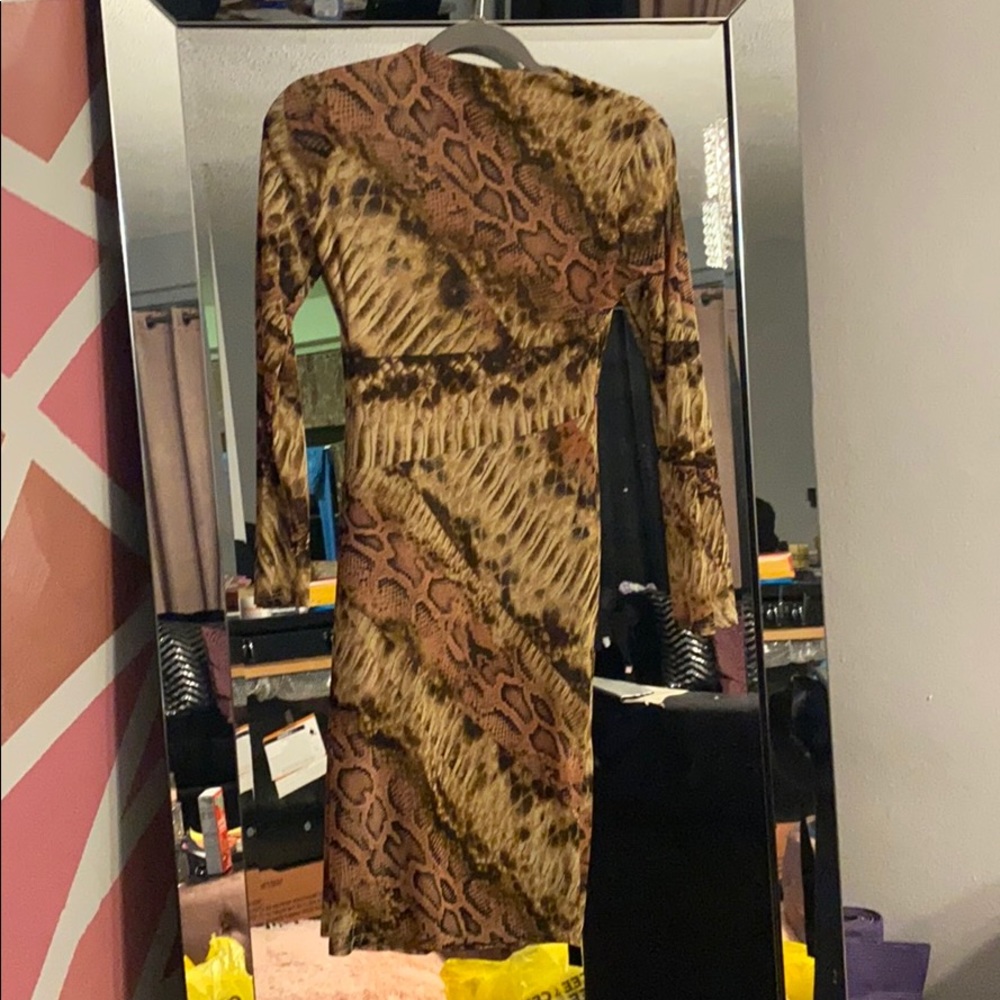 Cheetah print long sleeve dress